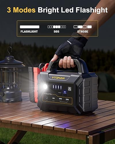 Miniatura 7 de VTOMAN V-Truck Pro 8000A - Batería de coche con carga rápida de 65 W, 41600 mAh portátil para todo gasolina, caja de salto de 12 V con luz LED,