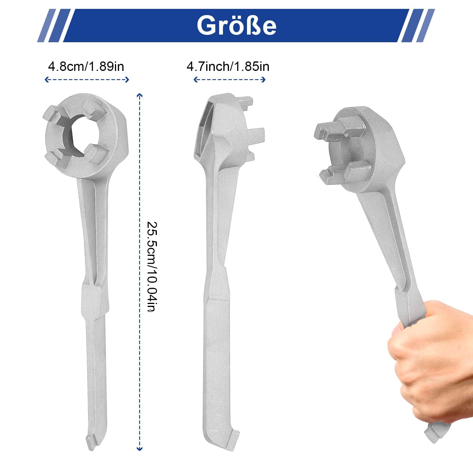 FTVOGUE Llave de Aluminio para Tambor, Abridor Universal, Compatible con Tapones de 38L, 57L, 76L, 114L, 208L