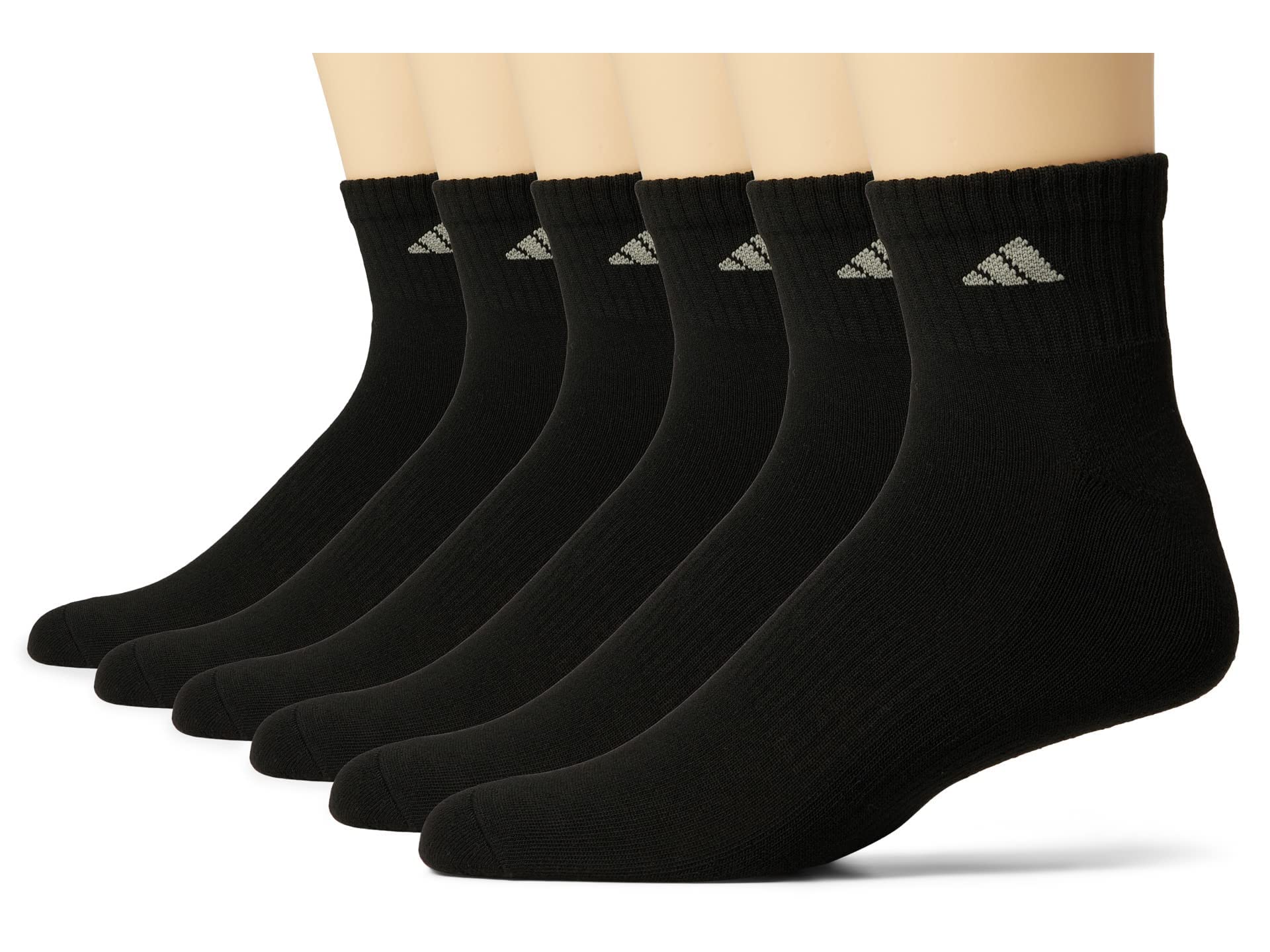 adidas men39s athletic cushioned 6-pack quarter athletic cushioned quarter ankle socks for men with arch support