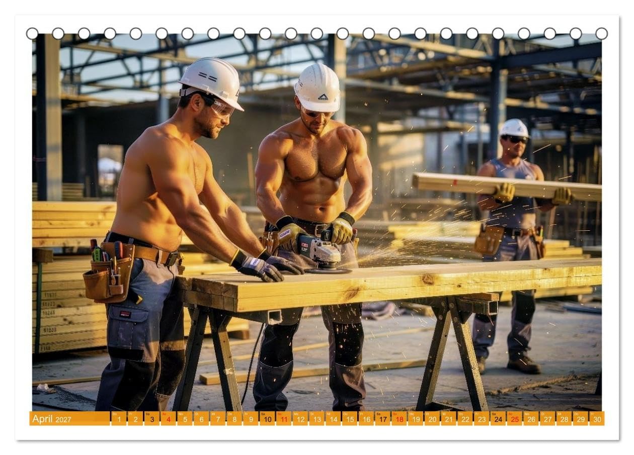 Sexy - Männer vom Bau (Tischkalender 2027 DIN A5 quer), CALVENDO Monatskalender: Schweiß, Stahl und Selbstbewusstsein treffen auf Humor und echte Persönlichkeit. (CALVENDO Erotik)