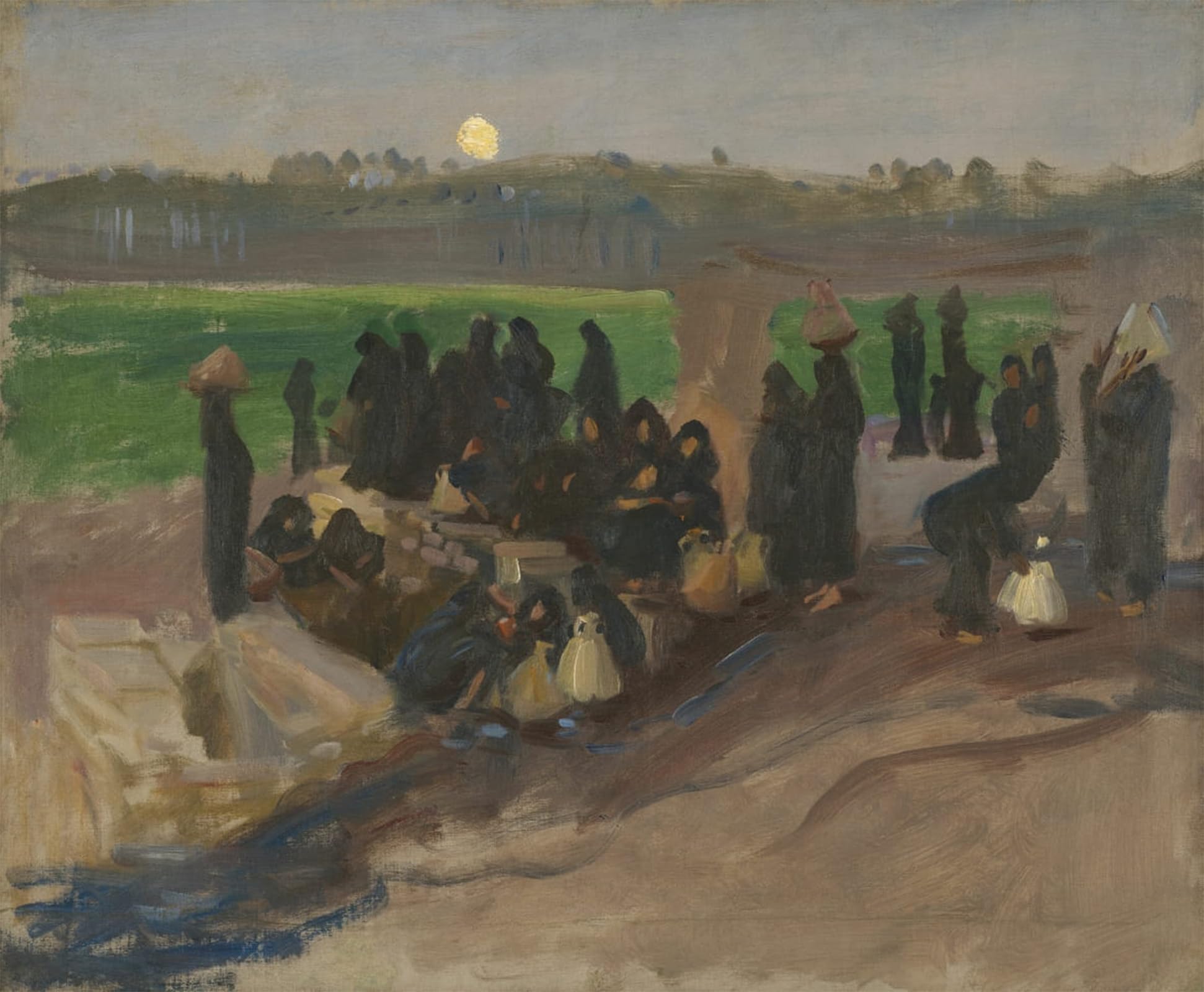 SERENDIPITP Vintage Wall Art Canvas Nordic Poster Canvas Print Picture Water Carriers on the Nile by John Singer Sargent Wall Art Poster for Home Decor 60x90cm