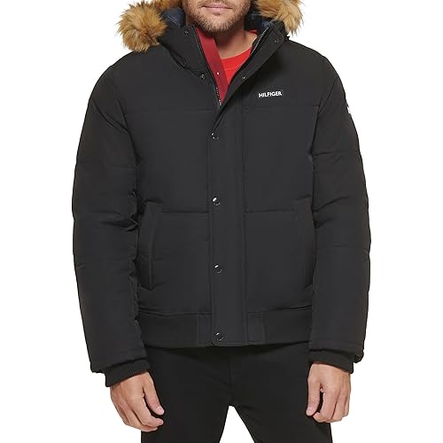 Tommy Hilfiger Men's Arctic Cloth Quilted Snorkel Bomber Jacket (Standard and Big & Tall)