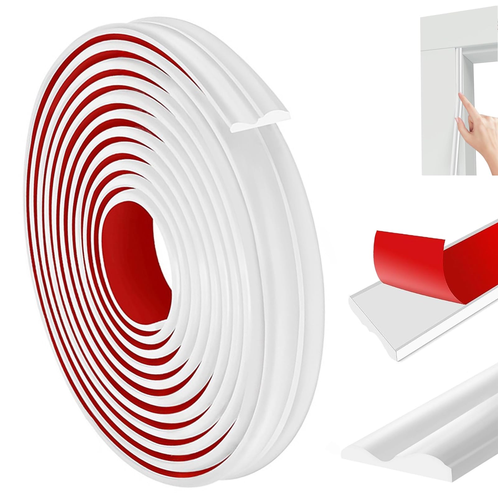 Peel and Stick Wall Moulding Panels, 8m x 2.7cm Wall Moulding Trim Self-Adhesive Flexible Dado Rail 3D Wall Paneling Strips for Home Decor Floor Transition (White)