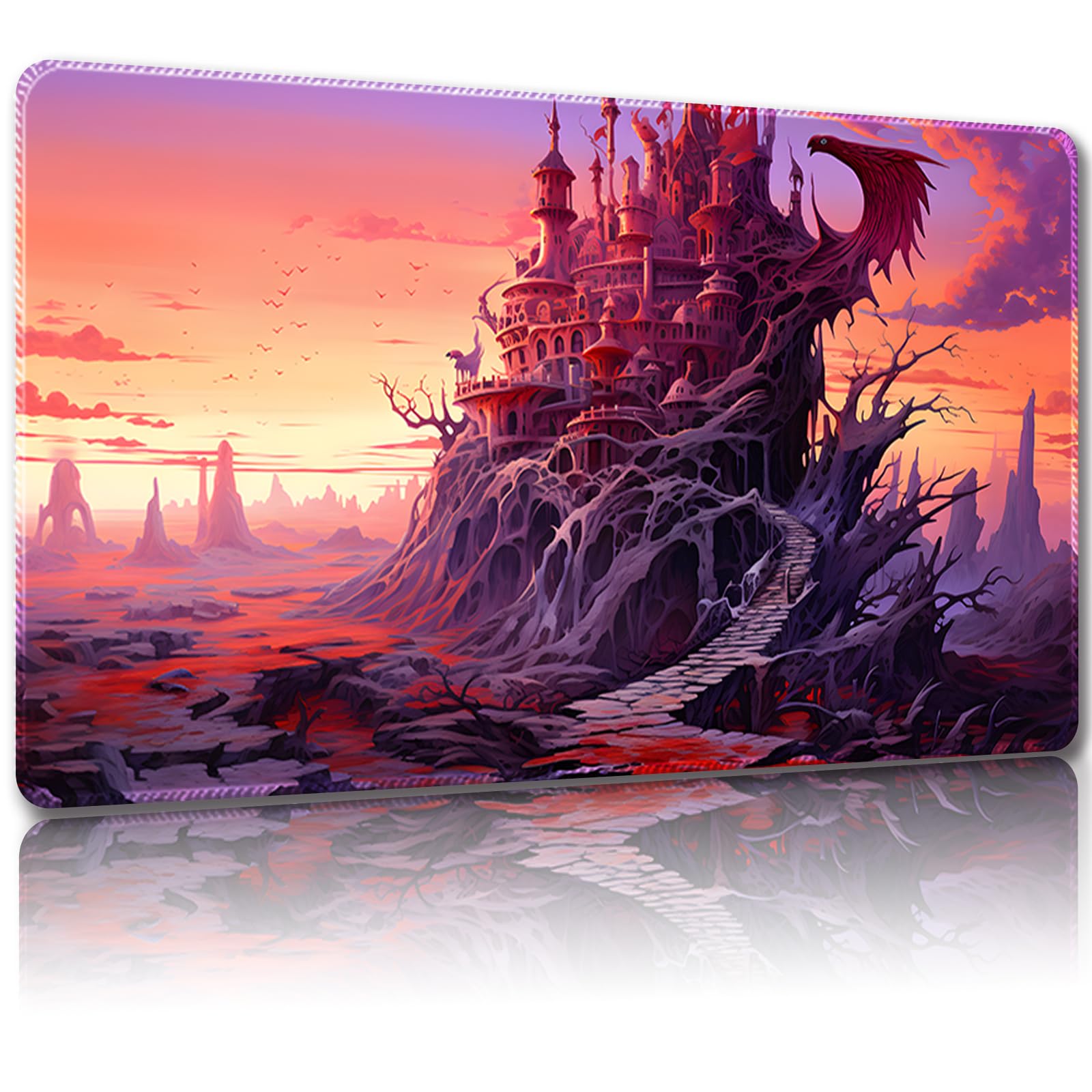 Malqiqi Playmat for MTG With Free Storage Bags - 24 x 14 Inches Game Mat for TCG and Board Games, Mousepad Desk Mat (Regular, Magic Mat 11)