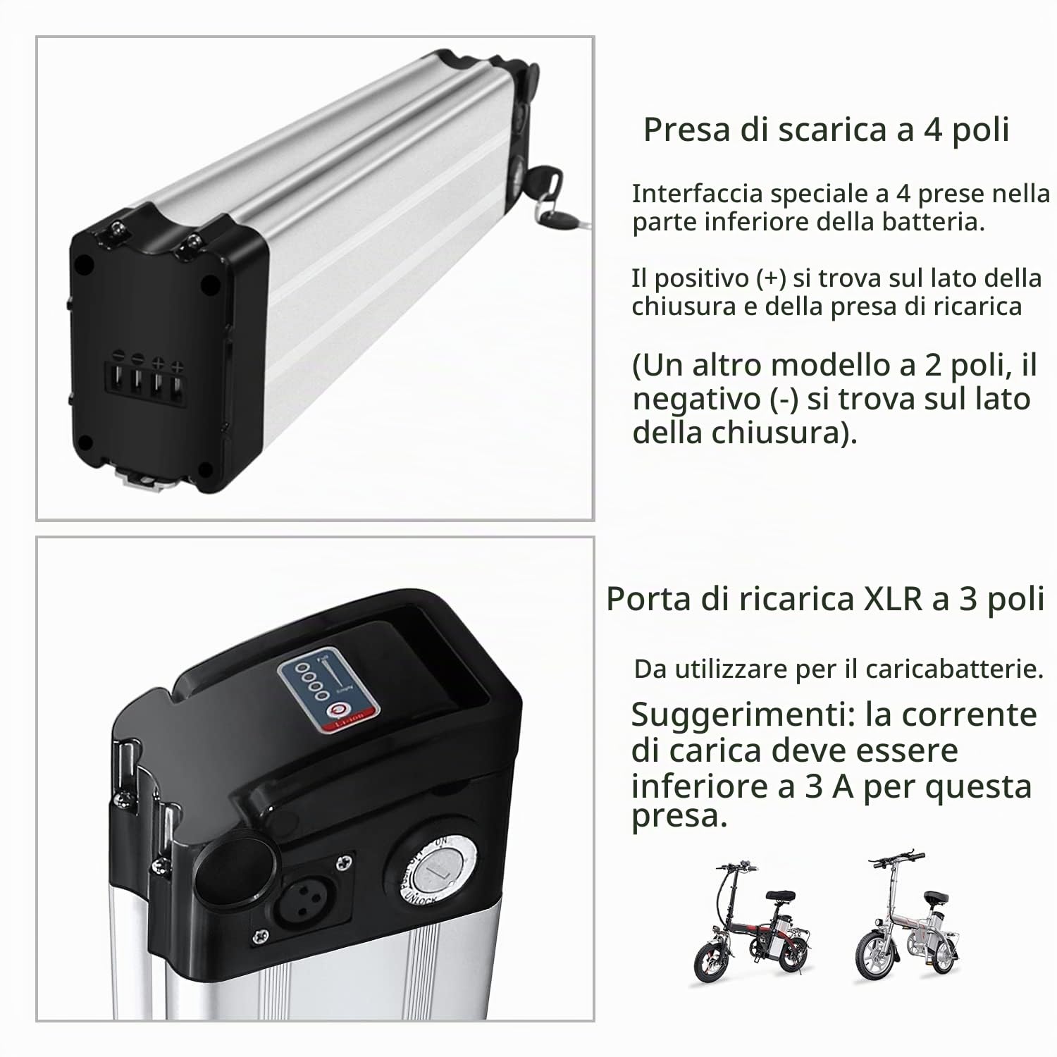 Yinyu X-go Bike Batterie 36V, Ebike Batteria 10Ah per Motore Batteria Della Bicicletta Elettrica (36V 10AH 4Pin Yingyu)