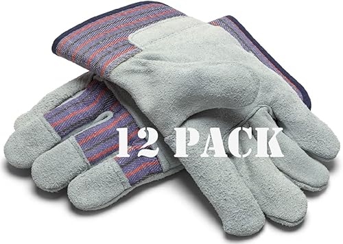 Miniatura 7 de Greendale Paquete de 3, 6 o 12 guantes de trabajo de cuero y algodón garaje, patio, jardín, industrial, comercial, talla única