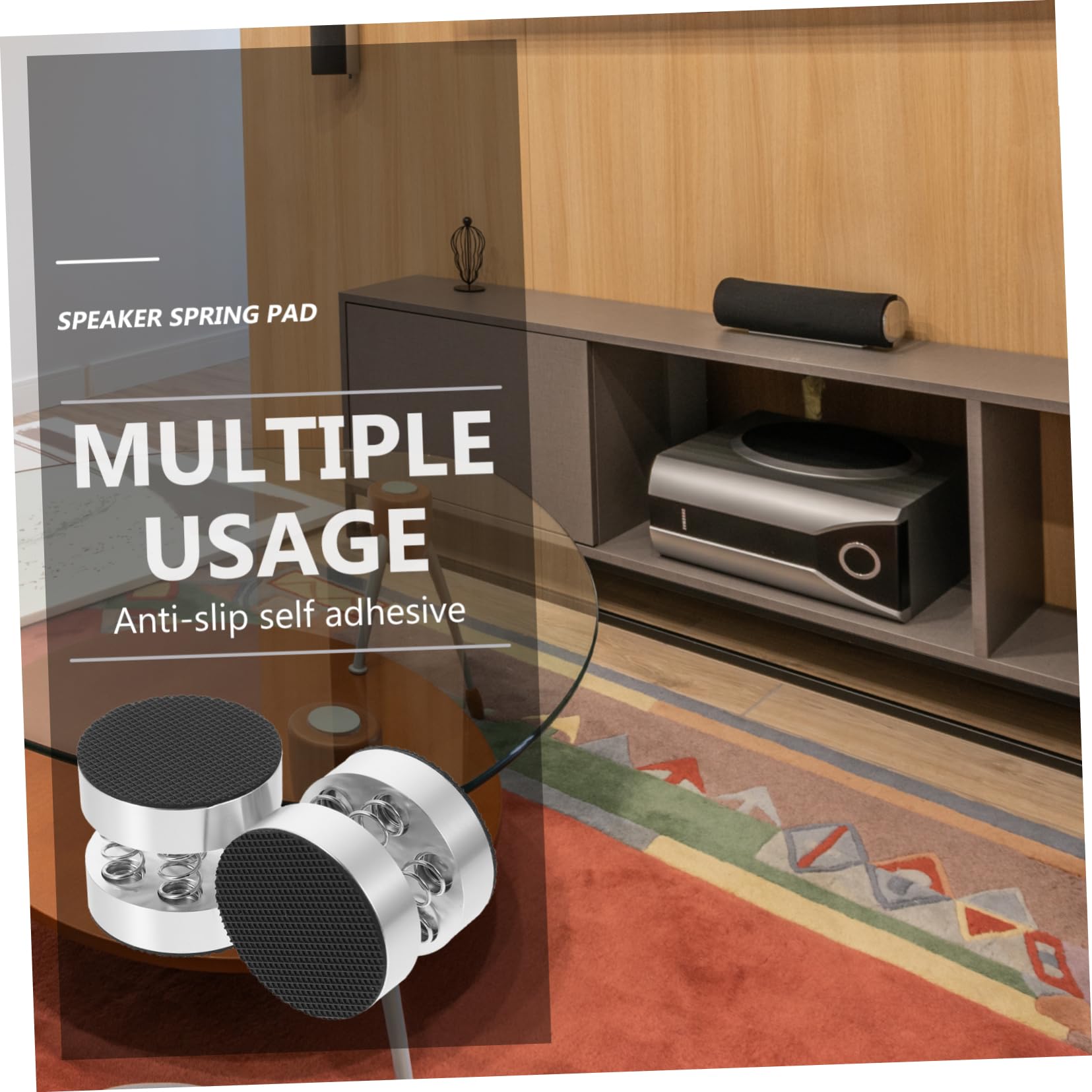 Angoily 4pcs Speaker Spring Pads Isolation Pads for Turntables Speakers Vibration Dampening Universal Feet Aluminum for