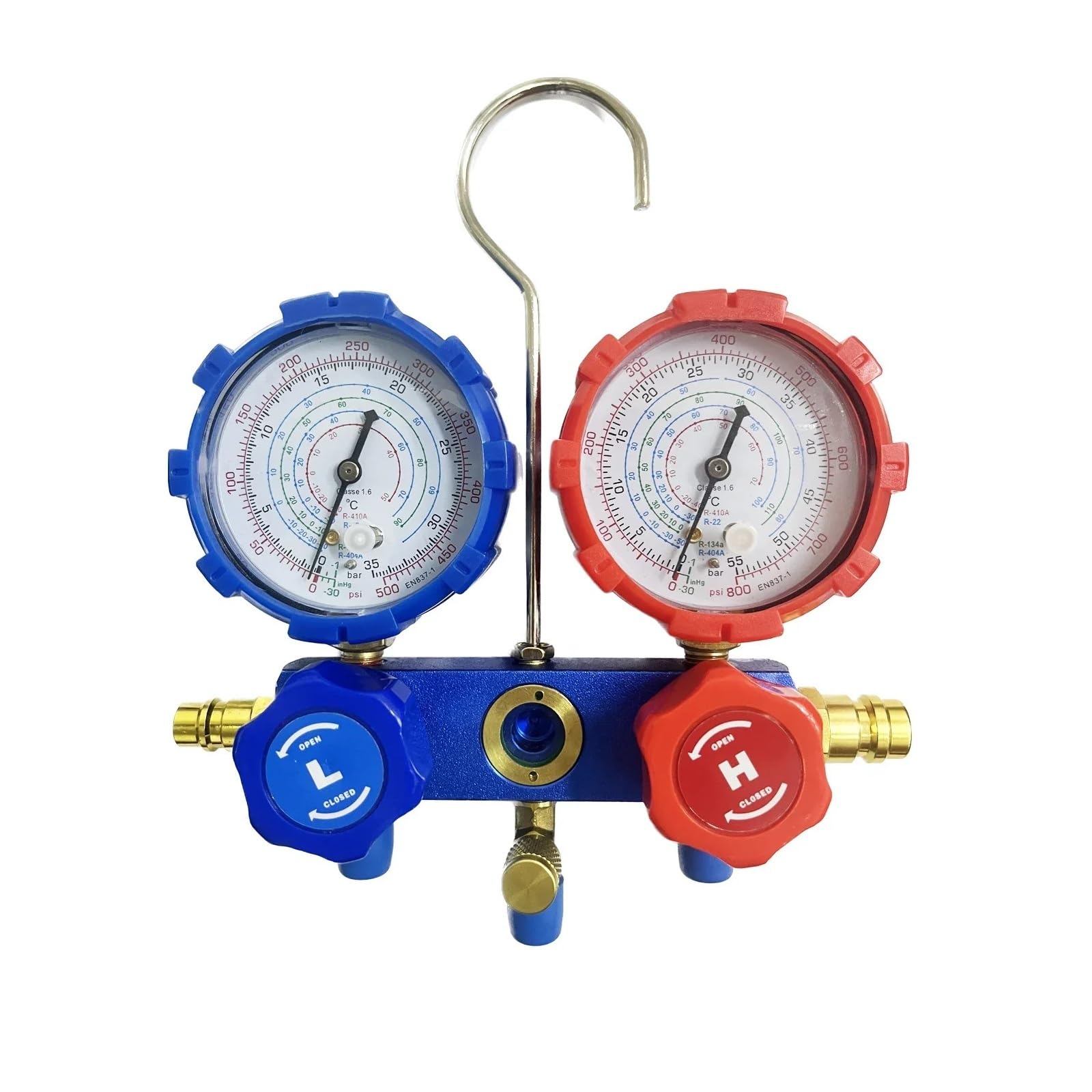 Adaptador de Manguera de manómetro de colector de presión de Aire Acondicionado de Coche R22 R-410A R-134a R-404A manómetro de refrigerante Detección en Tiempo Real