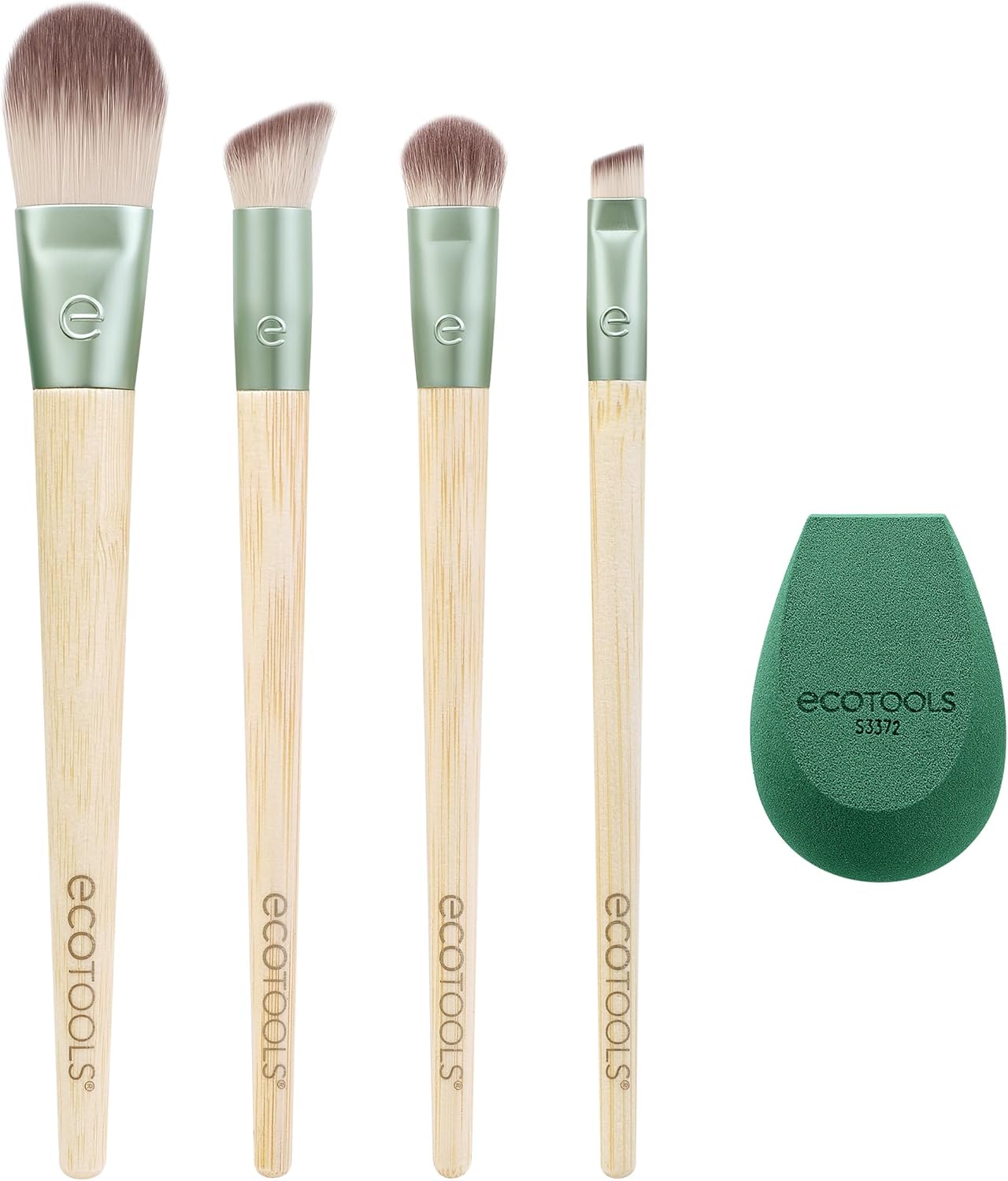 EcoTools Limited Edition Dash of Glow Kit, make-upborstel & make-up spons kit, voor foundation & eyesahdow, milieuvriendelijke make-upgereedschap, dierproefvrij, 5-delige cadeauset EcoTools Limited Edition Dash of Glow Kit, make-upborstel & make-up spons kit, voor foundation & eyesahdow, milieuvriendelijke make-upgereedschap, dierproefvrij, 5-delige cadeauset