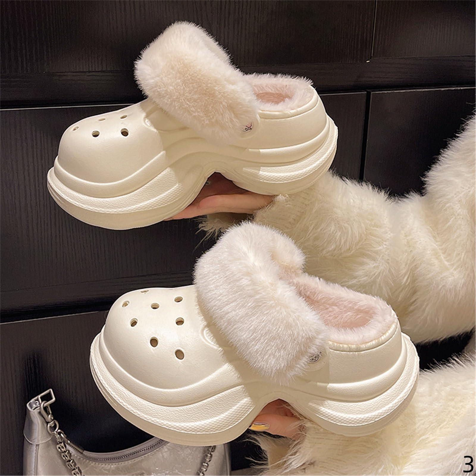 Pantofole Donna L'altezza Delle Chiuse Da Per Tutte Le Partite Autunno Inverno Aumenta L'usura Antiscivolo All'interno E All'esterno