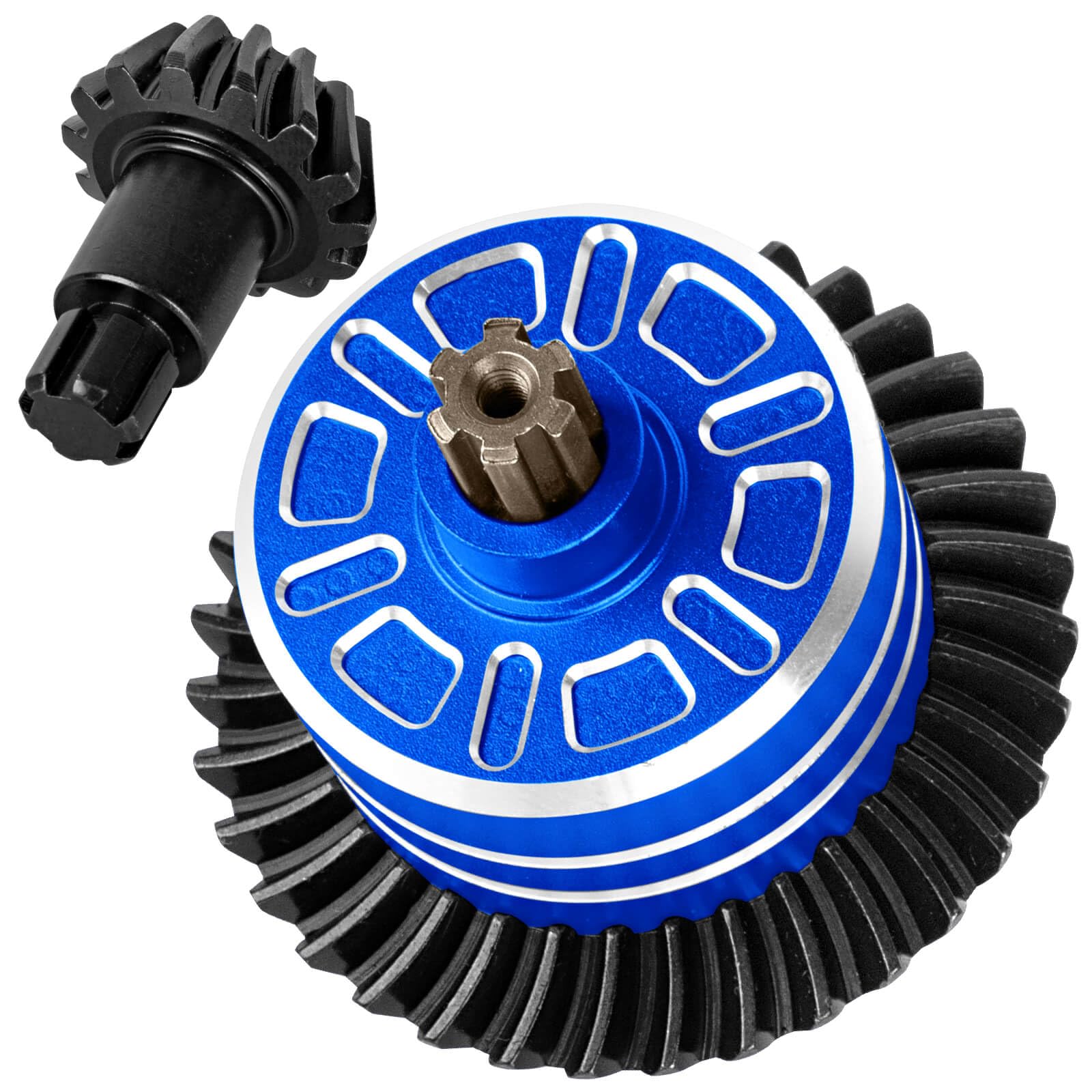 BRCatWPark Speed Up 35T Front Rear Differential & 14T Main Gear Upgrades Part for 1/10 Bigrock Granite Senton Vorteks 3S BLX Kraton Outcast 4S BLX,1/8 Typhon Vendetta 3S BLX Infraction,Navy Blue