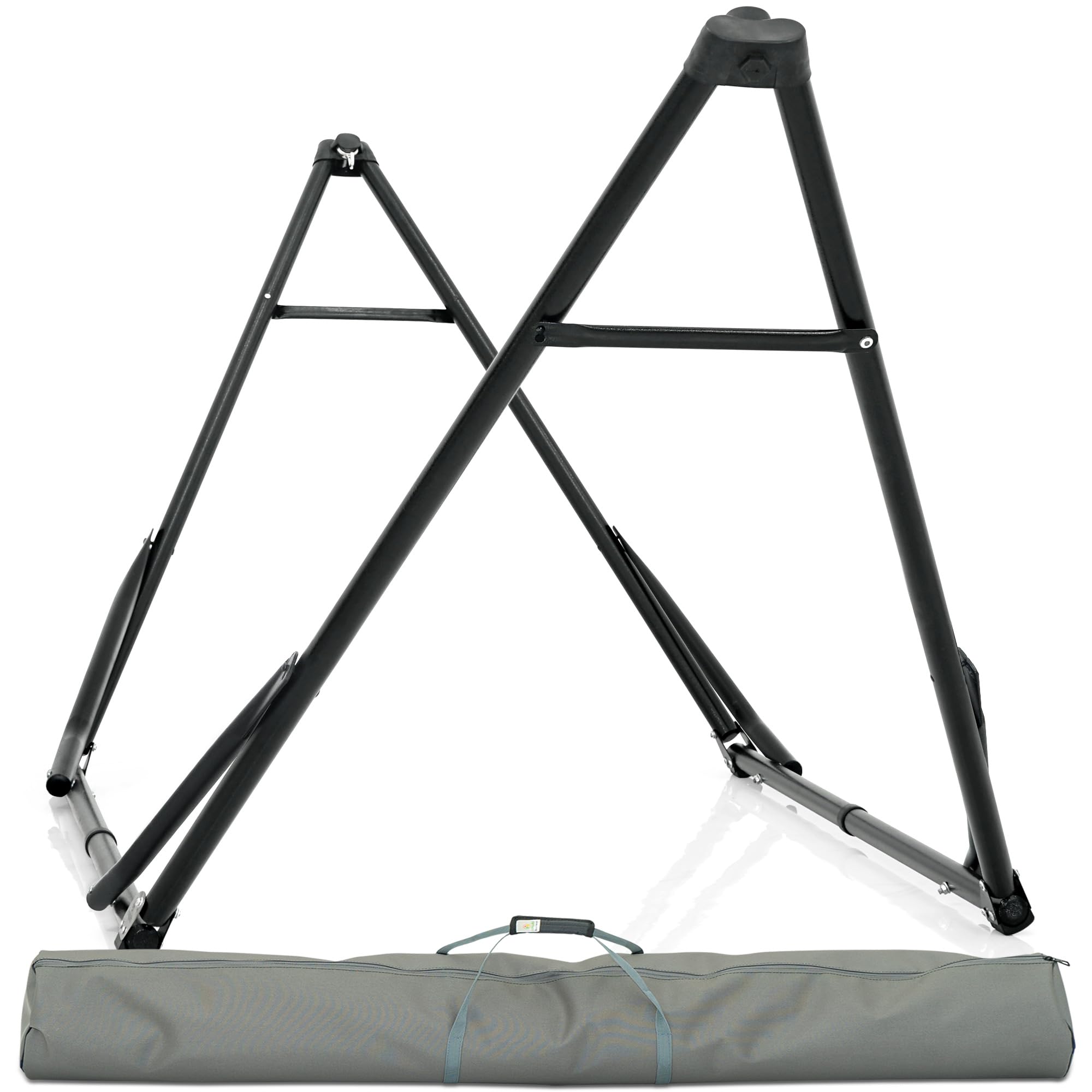 Tranquillo Unity Hammock Stand, Collapsible Camping Hammock and Stand, 800 lbs Capacity Steel Double Hammock Stand for 2 Persons, Steel Frame - Black