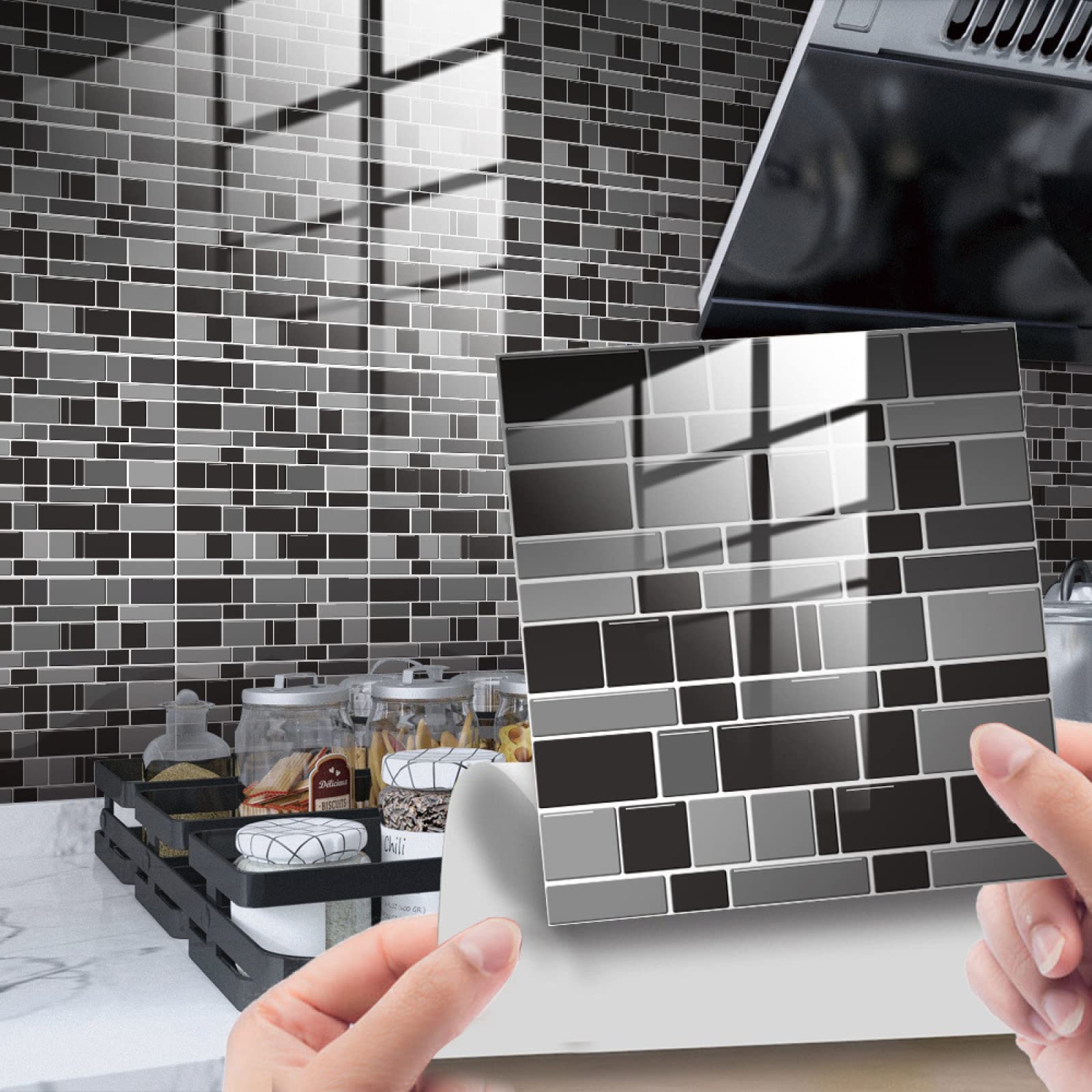 Piastrelle Adesive Cucina Modello Di Marmo Grigio Pavimento pvc Adesivo Mobili Decorazioni Piastrelle Adesive Bagno Impermeabile Resistenza all'olio Mattonelle Adesive