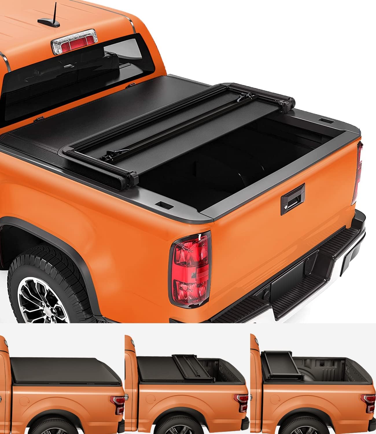 TIPTOP Soft Tri-Fold Tonneau Cover Truck Bed for 2015-2024 Chevy Colorado/GMC Canyon 5.2ft Bed (61.7") | TPX3 |