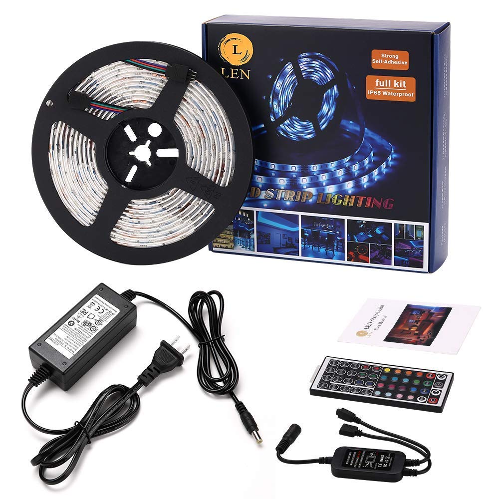 Len Led Strip Lights 16 4 Feet Waterproof 150leds 5050 Rgb Light