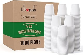 LITOPAK 1000 pack 4 oz Disposable Paper Coffee Cups, Small White Paper Coffee Cups for Office, Home, Party, and Events