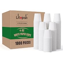 LITOPAK 1000 pack 4 oz Disposable Paper Coffee Cups, Small White Paper Coffee Cups for Office, Home, Party, and Events