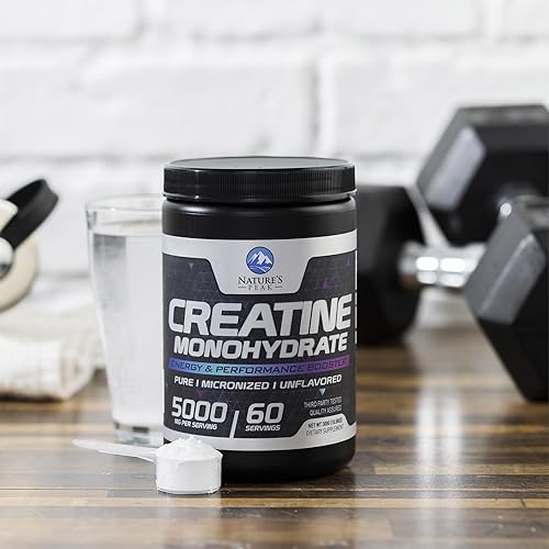 Miniatura 8 de Monohidrato de creatina en polvo, 5000 mg (0.18 oz) – Suplemento de creatina micronizada pura sin sabor, apto para dieta cetogénica – Creatina