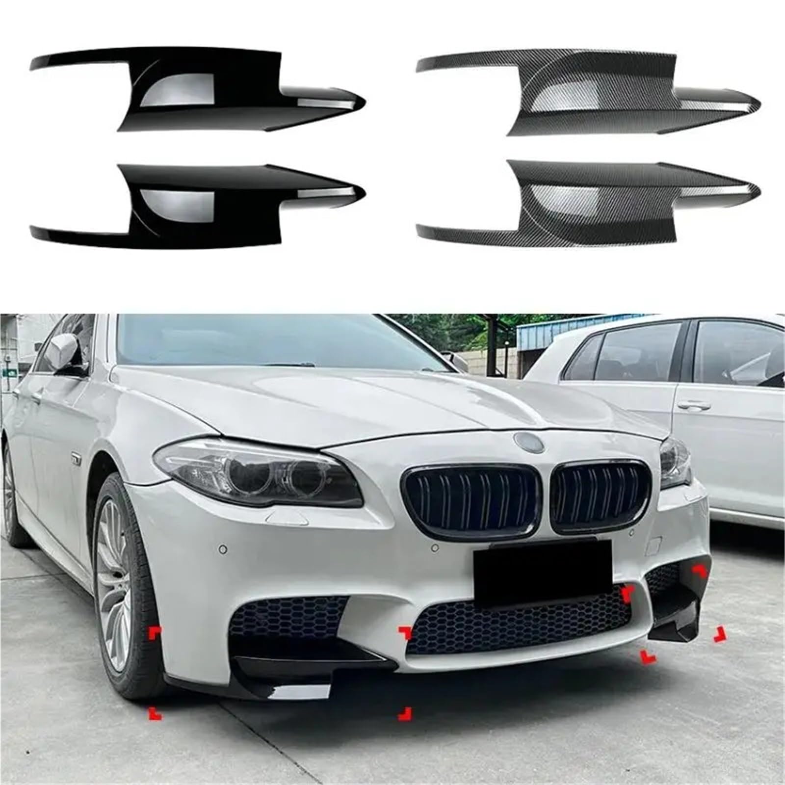 warga deflektora warga aerodynamiczna Do do Bmw serii 5 F10 F11 Do do M5 2012-2016 Przedni zderzak Spoiler zmniejszający opór powietrza Zderzak(GY6125)