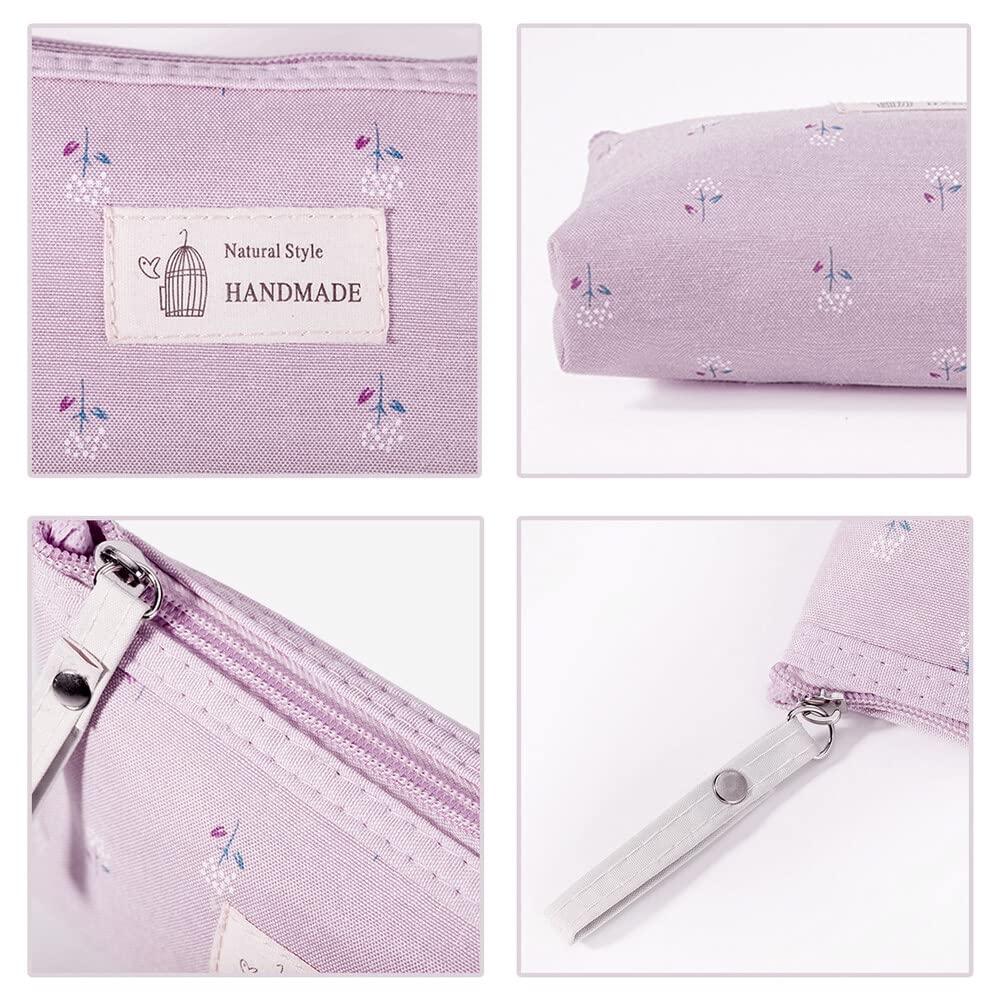 Fyfjur Small Make Up Bag, 4 Pcs Multi-Functional Canvas Travel Makeup Toiletry Bag for Women Girls Vacation 17x11.5x4cm - Image 4