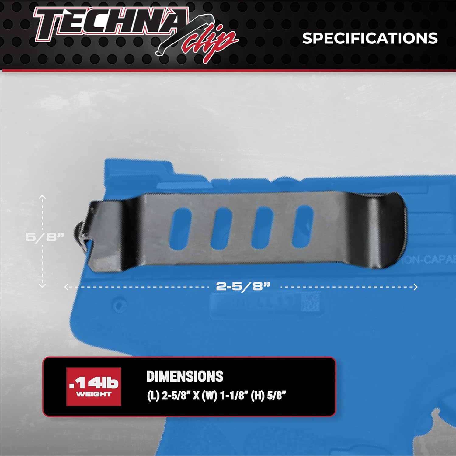 Techna Clip Concealment System for Smith & Wesson Shield (9mm & .40) - Durable High-Carbon Spring Steel Gun Clip w/Teflon Coating - Right-Side Carry, Easy-to-Install Glock Clip (Black)