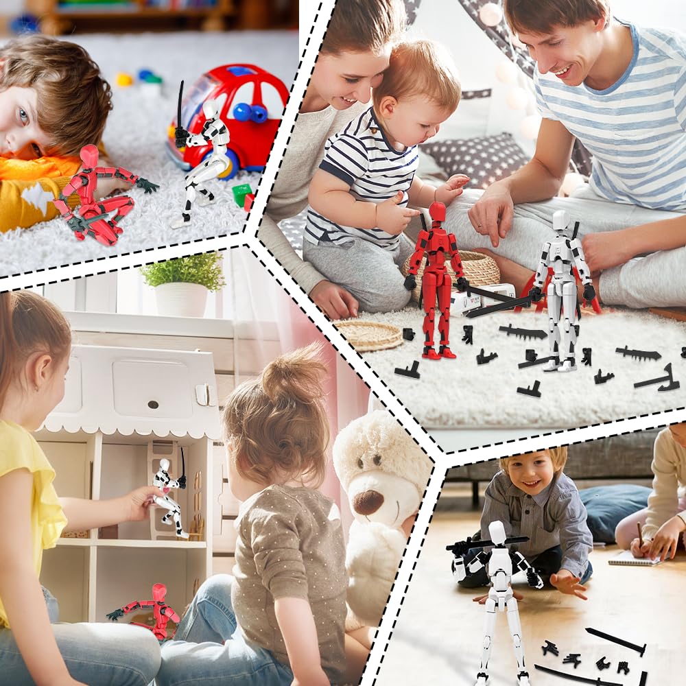 T13 Robot Action Figure Titan 13 Figure D'action Impression 3D De Figures Meubles Multi-Snodées Lucky 13 Figurines D'action Avec Accessoires De Décoration De Bureau, Conception Créative (Assemblée