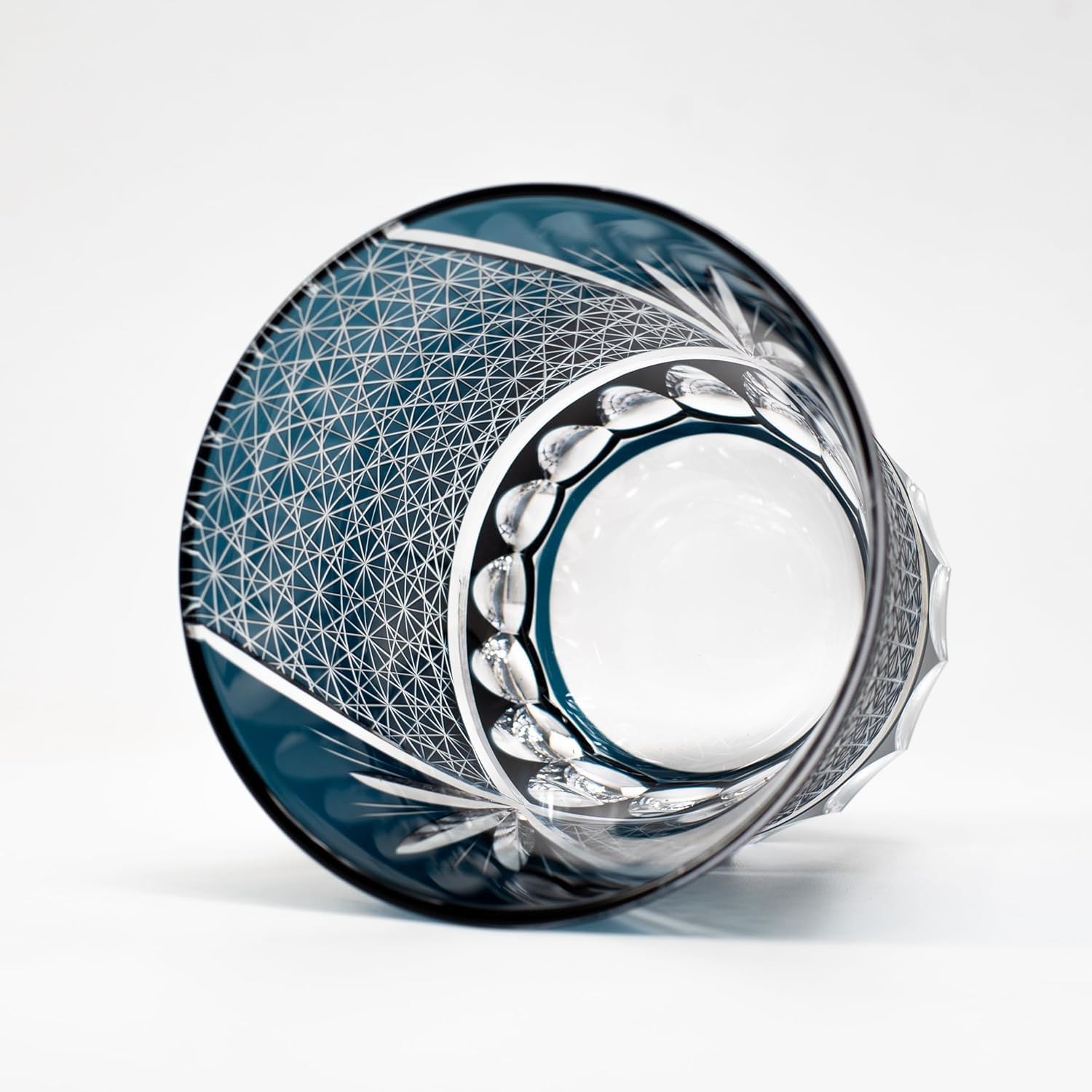 Edo Kiriko Whiskey Glass – Luxury Lead-Free Hand Cut Crystal Whiskey Glass with Gift Box| 260ml Elegant Old Fashioned Tumbler for Whisky, Cocktails– Gift for Men & Women & Dad (Blue) - Image 5