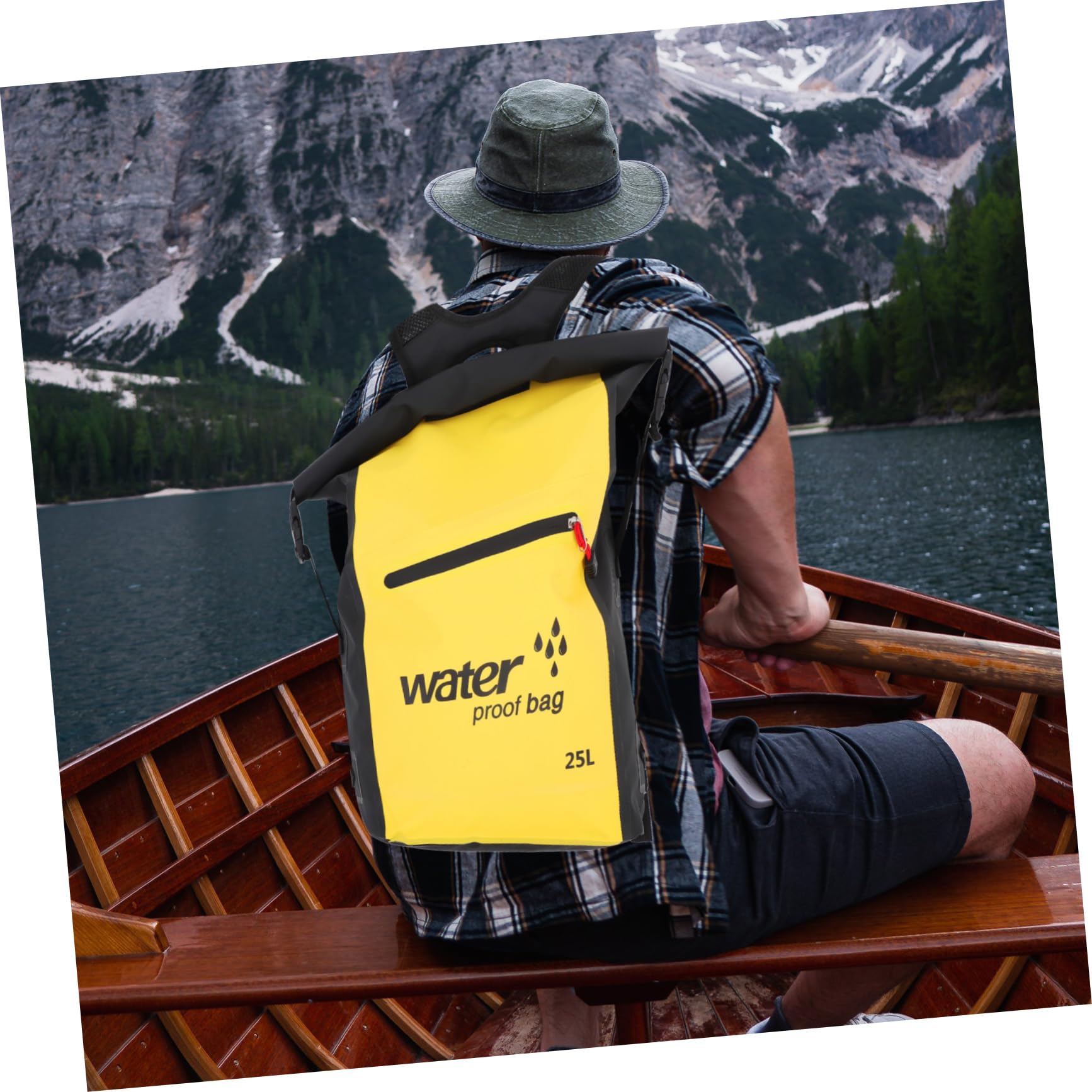 Dry Bag 25l in Pvc Nero, Zaino Idrorepellente per Vacanze Estive