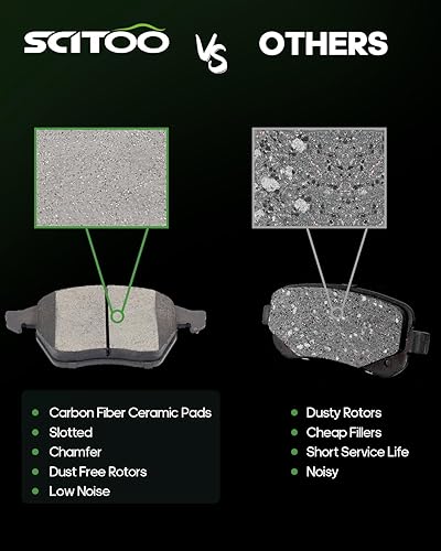 Miniatura 2 de SCITOO D840 D340 Ceramic Brake Pads Sets Front & Rear Fit For Audi A4 2000-2008,For Audi A4 Quattro 2002-2006,For Audi A6 1998-2004,For Audi A6