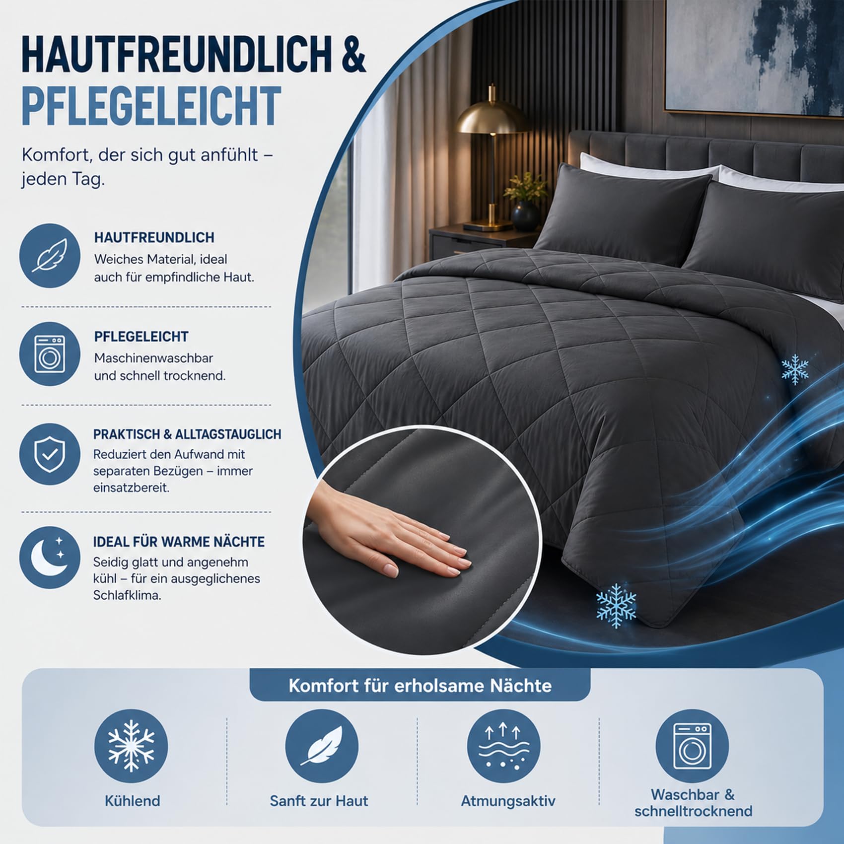 Magic Splashy Bettdecke, 2026 The Quick-Drying 2-In-1 Duvet, Weich und Atmungsaktiv, Maschinenwaschbar, Die BettwäSche üBerflüSsig Macht für Zuhause, Camping und Reisen (Khaki,135 * 200cm)