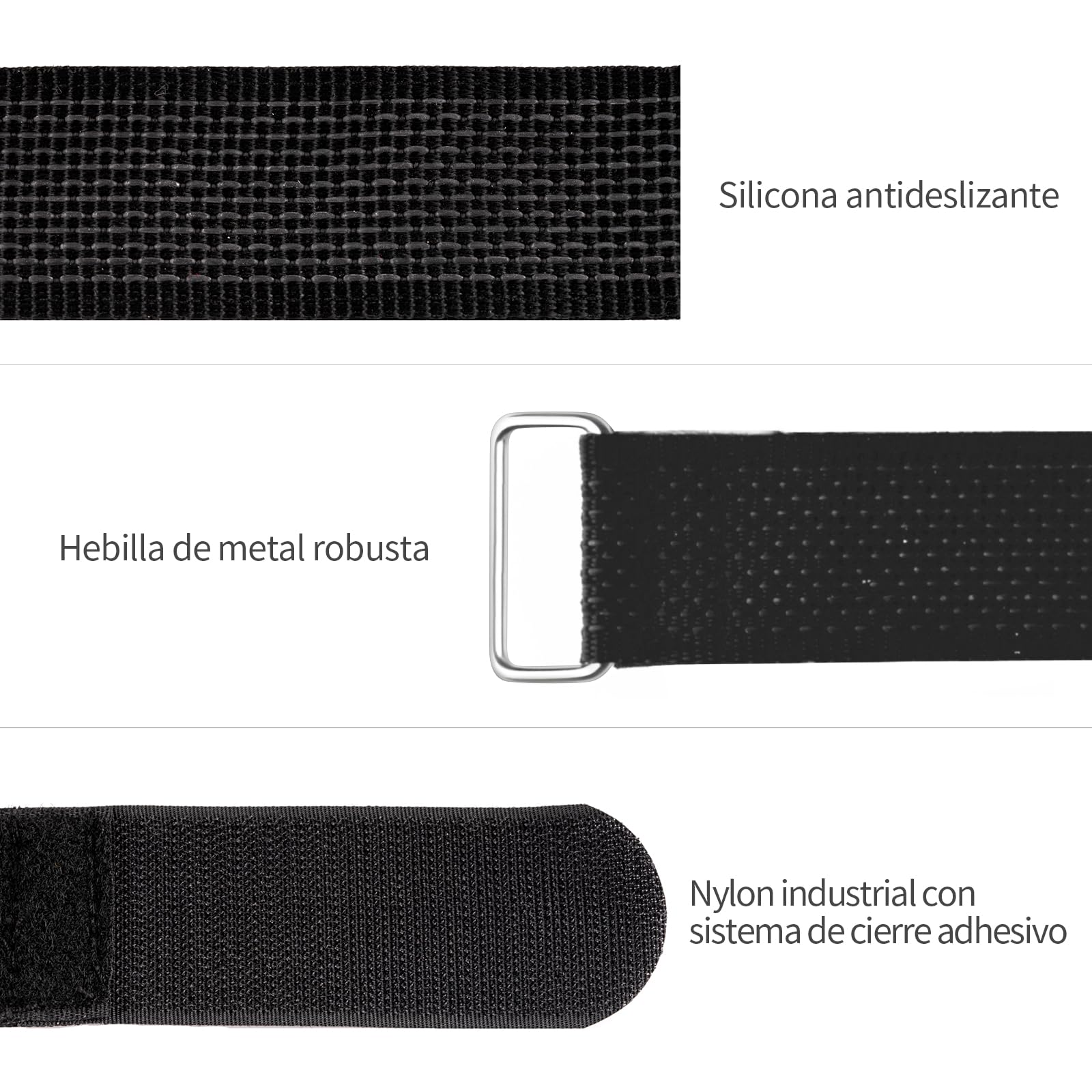 Trilancer Conjunto de 4 Correas de Sujeción Ajustables para Bicicleta, Esenciales para Transporte y Almacenamiento, Incluye Ganchos y Presillas, Soporte de Auto y Pared(65 cm x 3,8 cm)