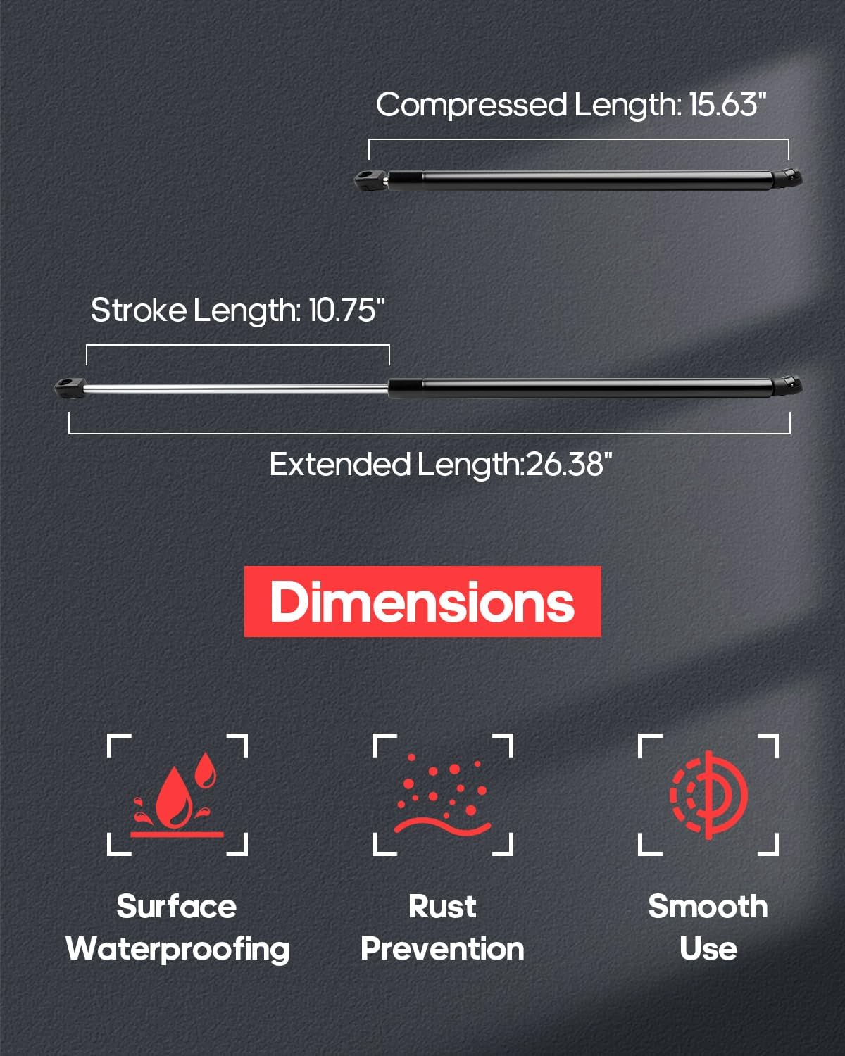 cciyu Front Hood Lift Supports Struts for Toyota Avalon 2013-2016,for Toyota for Camry 2012-2016 Shocks Gas Springs(Pack of 2)