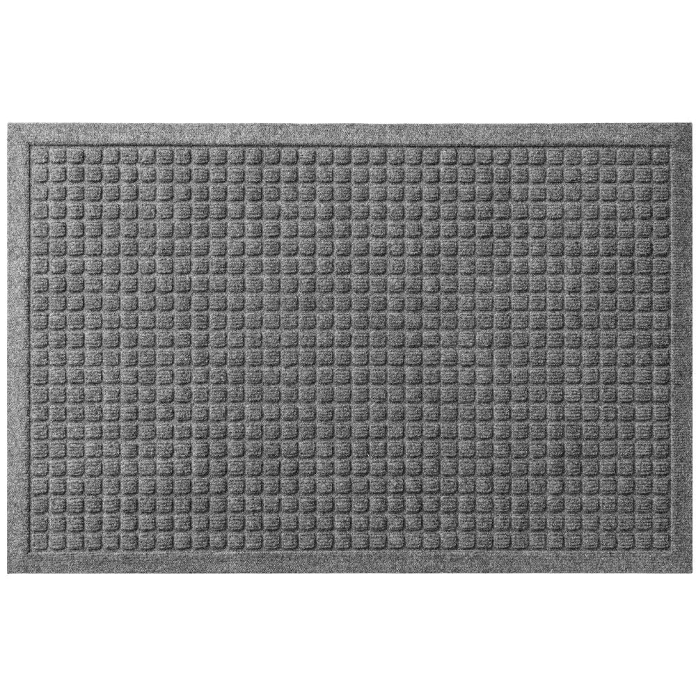 Gorilla GripUltra Absorbent Moisture Guard Doormat, Absorbs Up to 1.7 Cups of Water, Stain and Fade Resistant, Spiked Rubber Backing, All Weather Mats Capture Dirt, Indoor Outdoor, 29x17, Grey