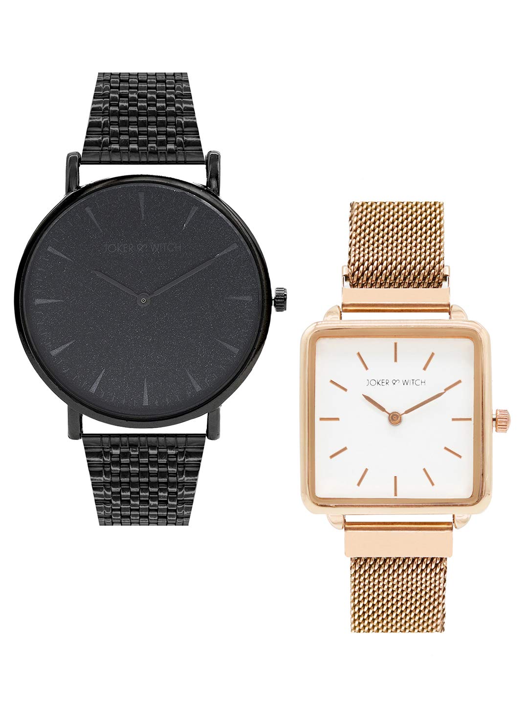 Joker & Witch Stainless Steel Ralph & Alice Couple Analog Watch Gift Set For Men And Women, Black Dial, Rose Gold Band (B08WR88CKQ) Amazon Price History, Amazon Price Tracker