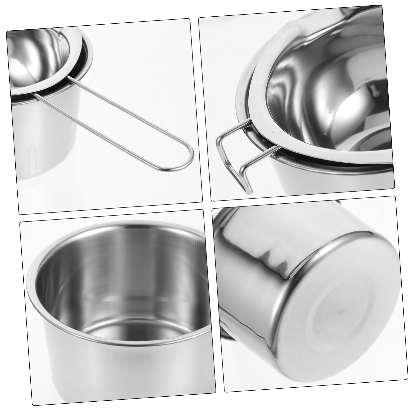 DIYEAH 2Pcs Stainless Steel Wax Melting Pot Long Handle Double Boiler for Candle Making Durable Melting Pot for Projects for Melting Wax and Soap Base