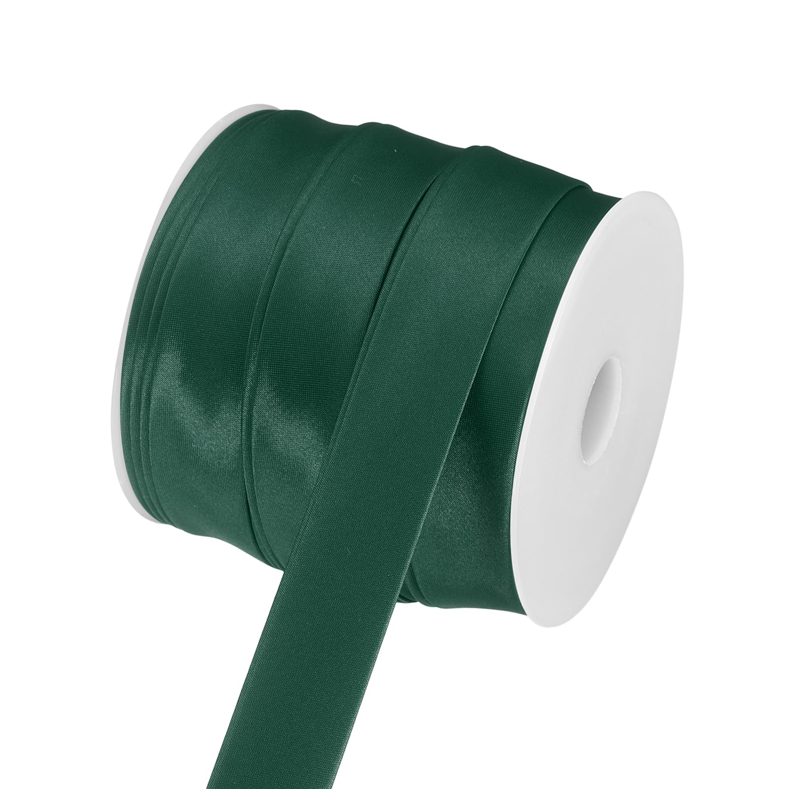 Ruban de biais en satin pour couture, reliure et passepoil, biais double pli vert foncé 22,9m