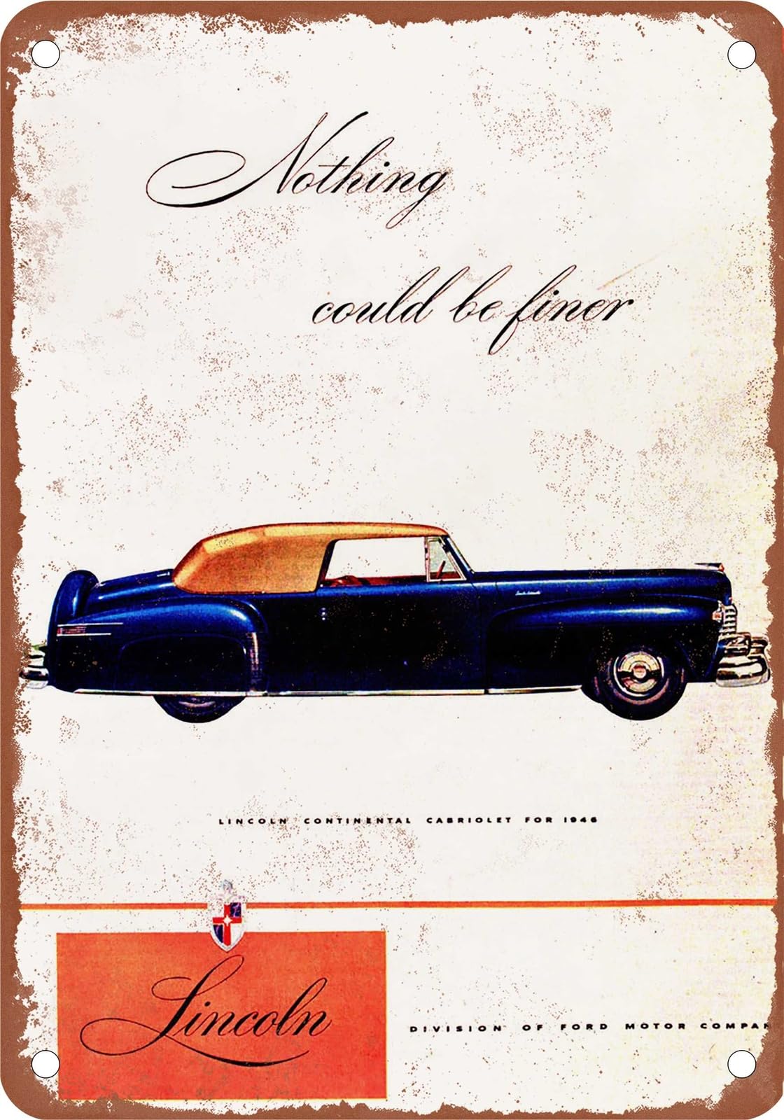METAL SIGN - 1946 Lincoln Vintage Ad 03 - Old Retro Rusty Look home decor