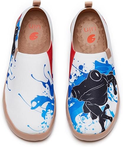 UIN - Zapatos de viaje Happy Doggies para caminar para hombre, mocasines casuales de lona, ligeros, cómodos, a la moda