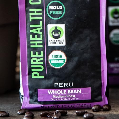 Miniatura 6 de Café puro saludable sin moho, orgánico de comercio justo, grado especial, bajo en ácido, café limpio, 12 onzas (molido)