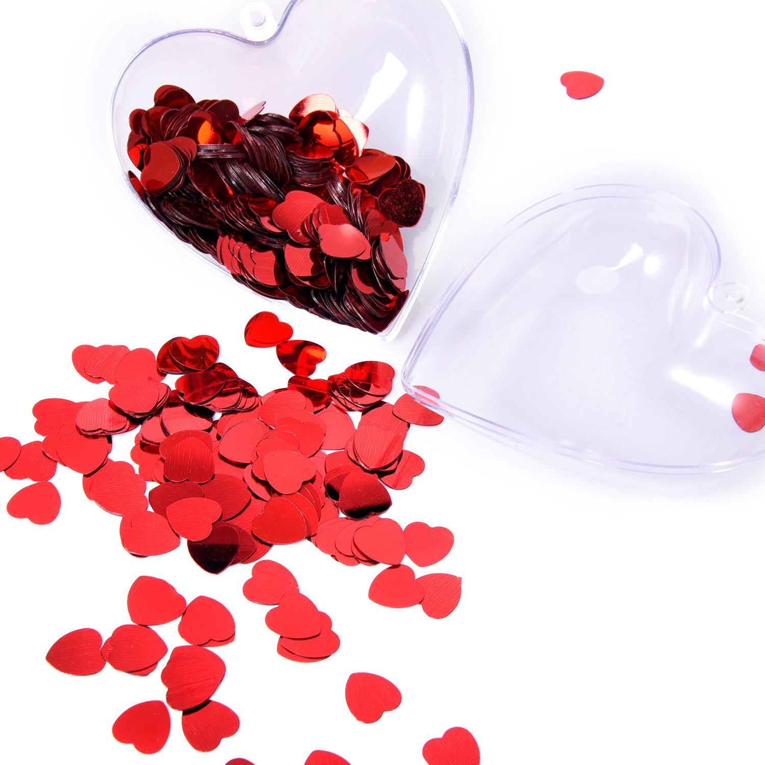 Hartjes confetti groot 14 gram rood