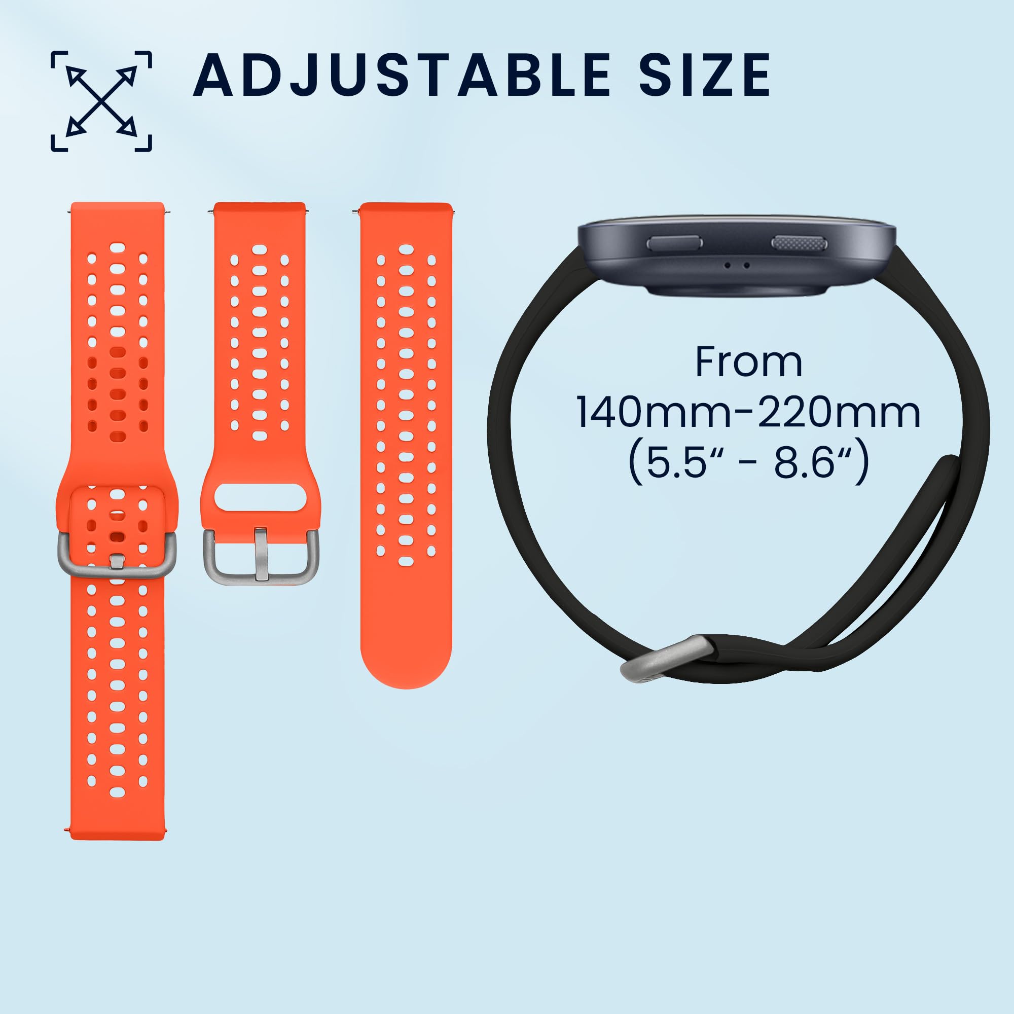 kwmobile Pasek kompatybilny z zegarkiem Amazfit Bip 6, 2 x zapasowy silikonowy pasek do zegarka, Amazfit Bip 6, Silikon TPU Silikon