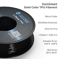 Vista 2 de Bobina de filamentos para impresoras 3D SainSmart, 0.06 pulgadas, flexible, TPU, 1,7 libras, Negro, 1