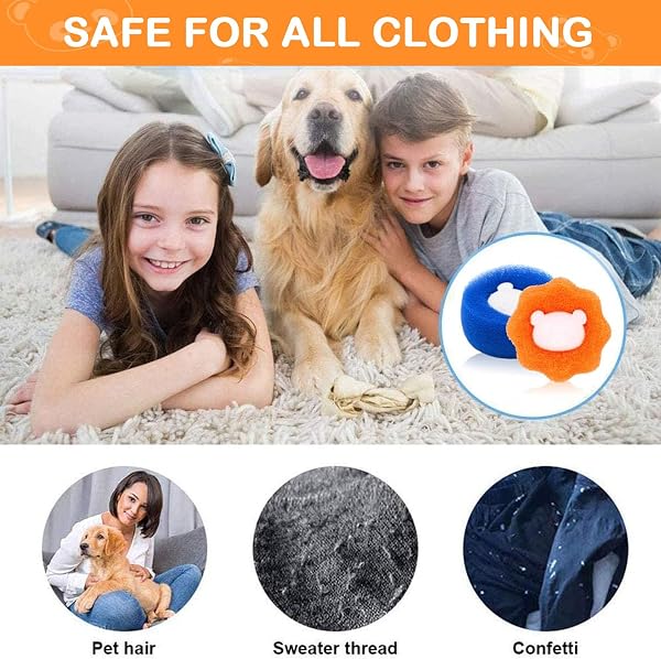 Hair Catcher Washing Machine, Laundry Balls, 8 Pieces Reusable Balls for Washing Machine, Floating Pet Fur Catcher, Laundry Balls Cleaning Animal Hair Clothes Bedding - 5