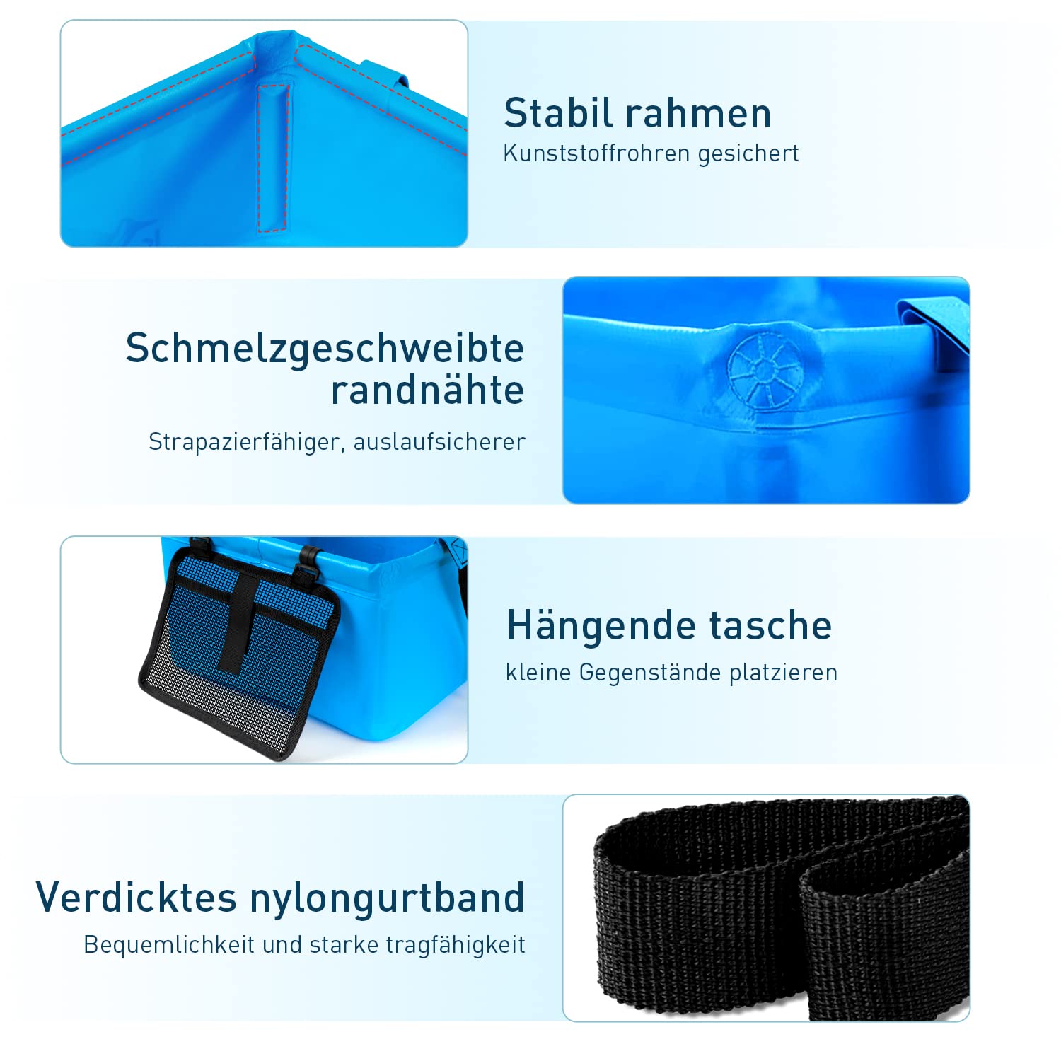 BASSIN DE CAMPING extérieur pliable seau à eau léger avec capacité de 20 L EUR 25,15 - FR
