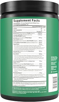 Inno Greens | 28+ Organic Greens & Superfoods | Advanced Prebiotics + Probiotics | Super Antioxidant + Hydration | Spirulina, Chlorella, Ashwagandha | Natural, Non-GMO | 30 Servings (Paradise Punch)