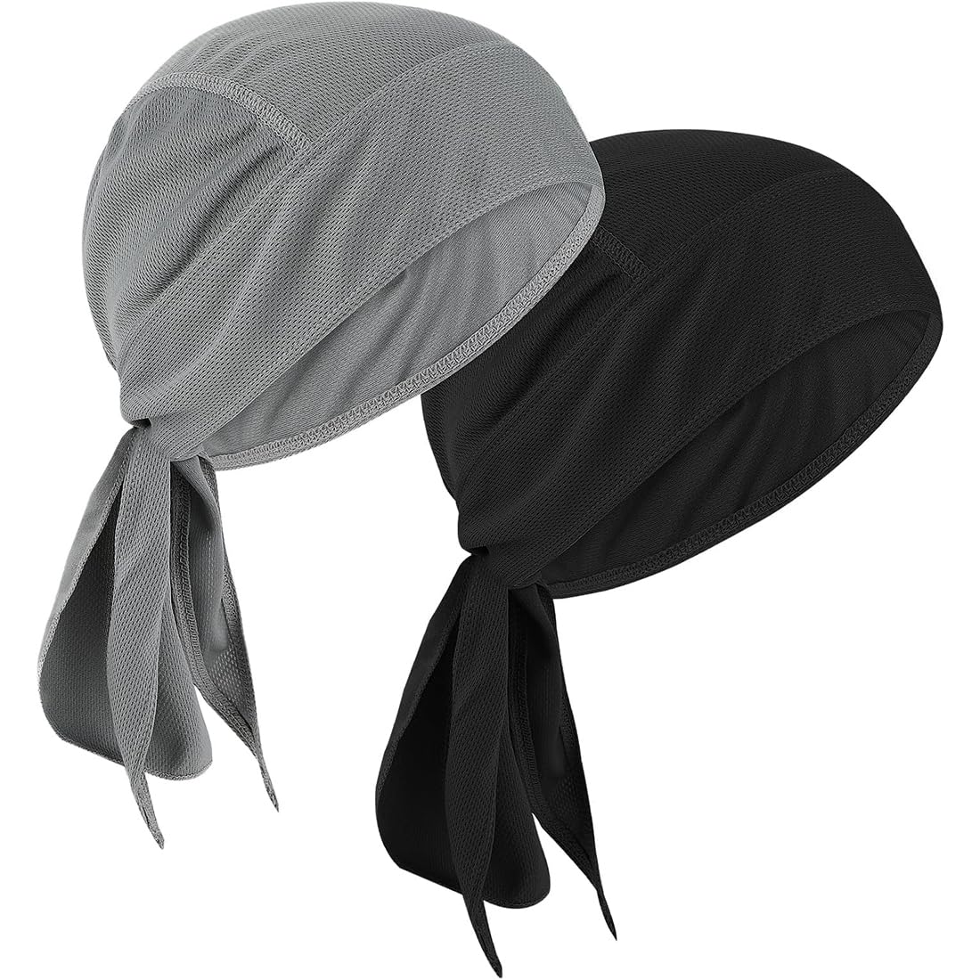 JEYORZY Paquete de 2 Bandanas, Capuchas Deportivas para Exteriores de Secado rápido, Que absorben la Humedad, Transpirables, Capuchas con Bloqueo UV, aptas para Correr Senderismo y Moto(Negro,Gris)