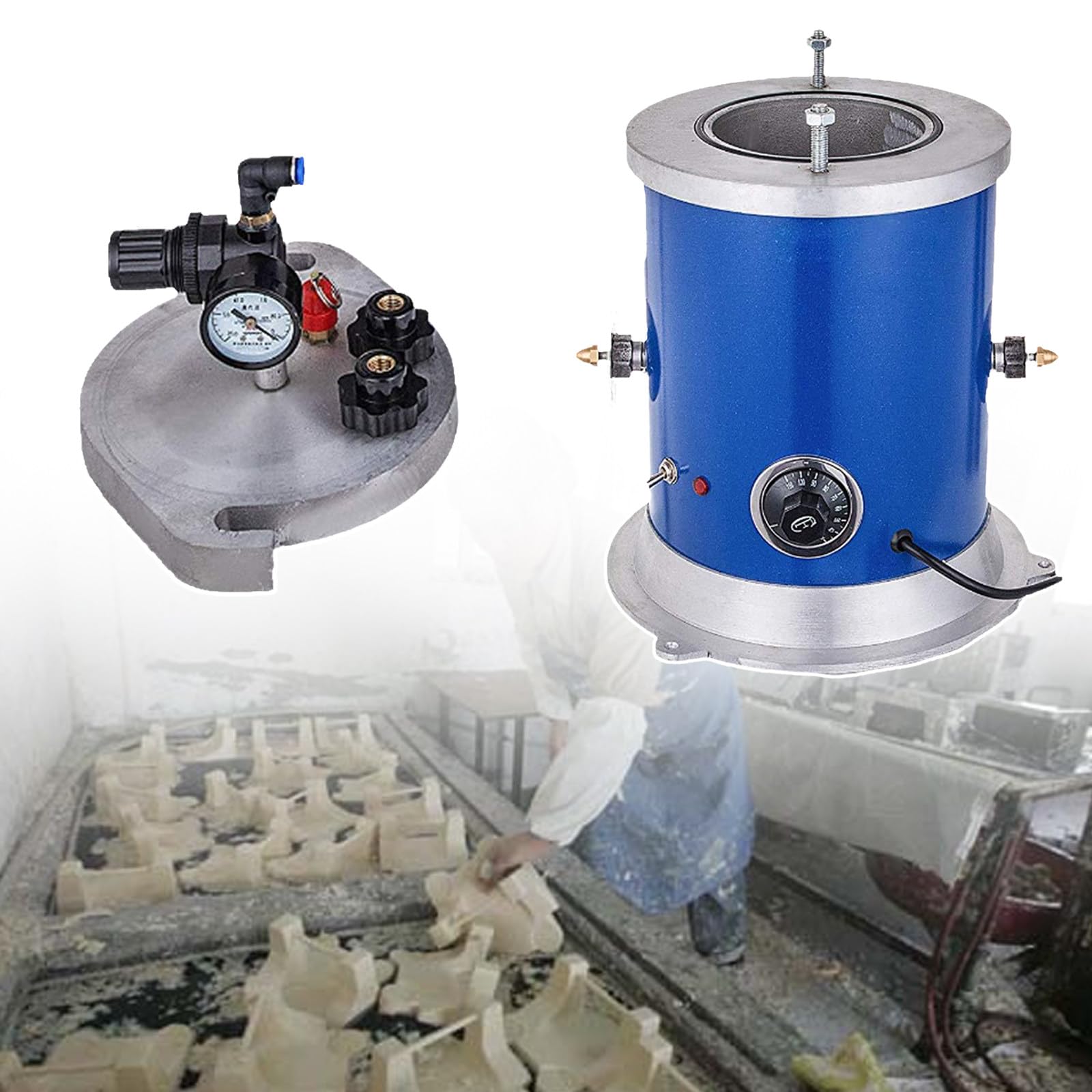 SENJINGHUA 350W Wax Injector Machine, Adjustable Temperature 30℃-110℃ Wax Casting Machine, Round Barrel Mold Casting Wax Injection Wax Machine,220V