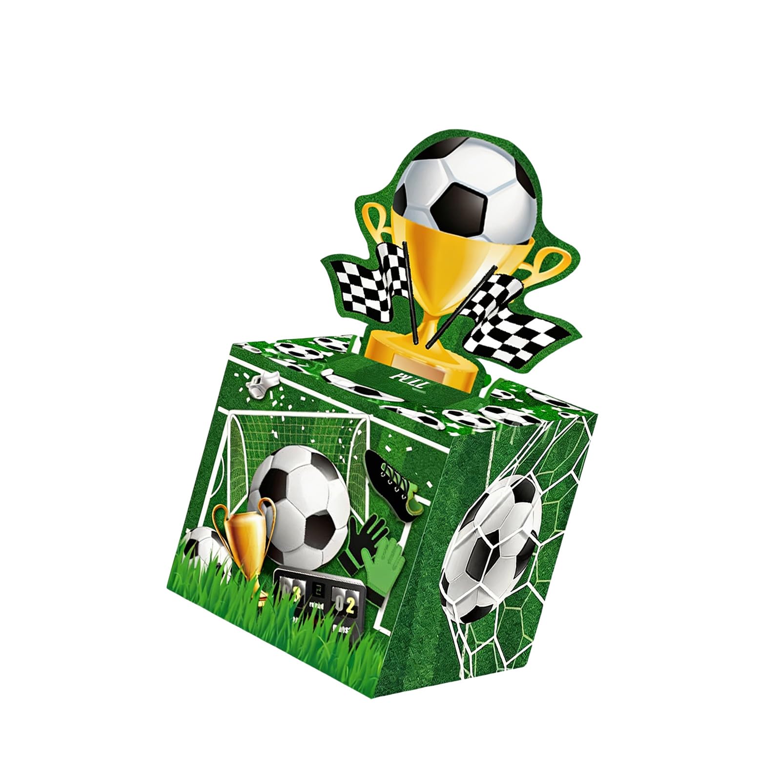Kaeltsyn Themed Birthday Cash Pull Box Exciting Present for Childrens Football Celebration Decor Sports Theme Gift Box