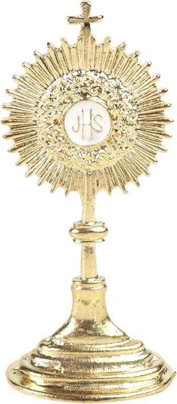 Needzo Small Auto Monstrance with Magnetic Base, Catholic Car Decoration, Religious Keepsake, 2.5 Inches