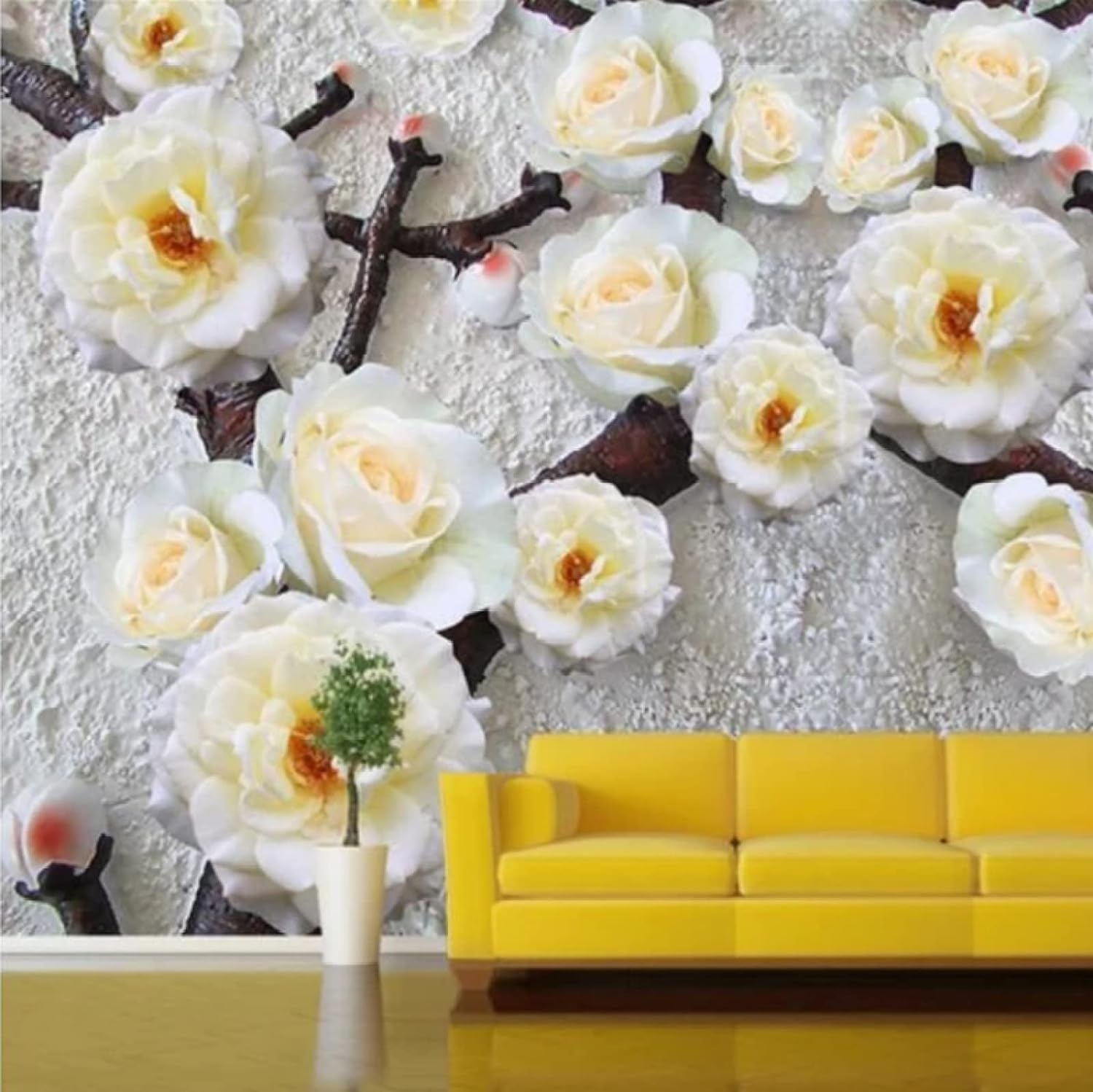 Papier peint fleurs 3D auto-adhésif à motifs multiples et pose rapide